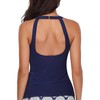 Holipick Traje de baño tankini de cuello alto para mujer