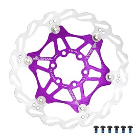 DJC Bike Brake Disc Rotor MTB Floating Brake Disc 160mm 180mm 203mm with 6 bolts Road Bike MTB BMX Steel Aluminum Brake Disc (6# purple, 160mm)