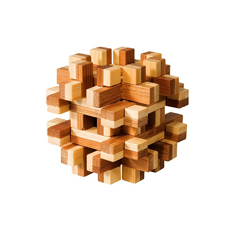 Fridolin 3D-Puzzle Magic Blocks aus Bambus, IQ-Test/Brainteaser