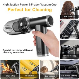Compressed Air Duster: Metal Body 4in1 Portable Air Blower/Vacuum/Duster/Inflator, Brushless Powerful Turbojet Motor 260000RPM, Infinite Speed Level Adjustment, Perfect Replace for Compressed Air Cans