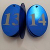 Sourcemall Aluminium Alloy 1-50 Blue Number Pendant with Key Ring