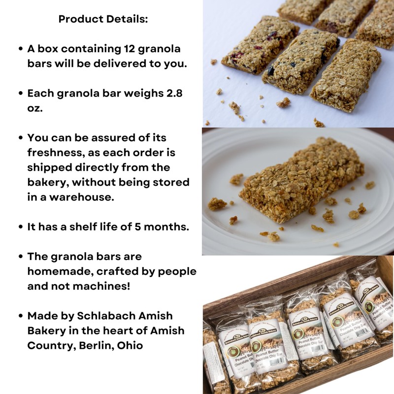 Schlabach Amish Bakery Soft & Chewy Granola Bars, Case Pack