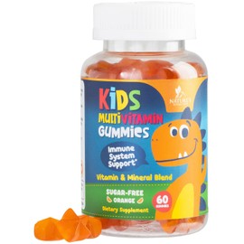 Multivitamin for Kids Gummies - Vitamin D3, C, B12, B6, A & Zinc, Daily Children Vitamins for Immune Support, Sugar-Free, Chewable Multivitamin Gummy for Toddlers & Kids, Orange Flavor - 60 Gummies