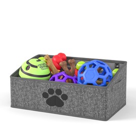 Mindspace Dog Toy Box Organizer - Dog Toy Bin for Dog Toy Storage, Dog Toy Basket for Pet Storage - Dog Treat Basket, Dog Toy Chest - Open Storage Box, Fabric Storage Bin | Oxford Collection (Paw)