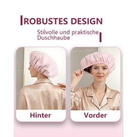 Pack of 2 Deep Conditioning Hair Cap, Hair Cap for Oil Treatment, Shower Cap Women's Waterproof, Hair Cap Dyeing, Shower Cap and Heat Cap Two Uses (Pink Grid)