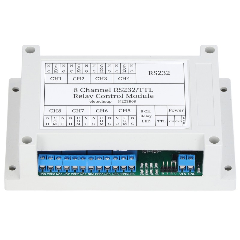 N223B08 8CH DC 12V RS232 Relay Module Serial Port Remote