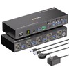 HDMI KVM Switch 2 Monitors 4 Computers 4K@60Hz EDID Simulation,