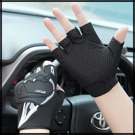 White Fang NT210 Gloves, Half Finger, Fingerless, Cycling, Outdoor, Sports, Men's Gloves (Blue)