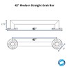 CSI Bathware 42" Modern Straight Grab Bar in Oil Rubbed
