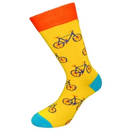 Cup Of Sox Women's and Men's Funny Socks with Colourful Patterns, Gift Socks in Paper Cups (Fahrrad) - A bike, size: 37-40