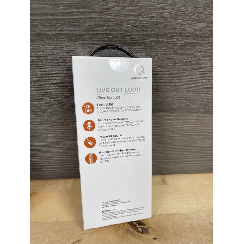 Quikcell QMIX200 Gray Wired Earbuds Brand New