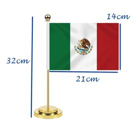 Mexico Desk Flag, 30 cm Large Small Mexican Mexican Banner Outdoor, Tiny Print Decor for Office, Home, Table, Desk, Mexico