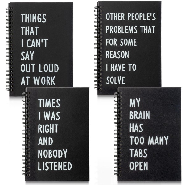 GioXtra Funny Office Notebook - 4Pcs Humorous Work Quote A5
