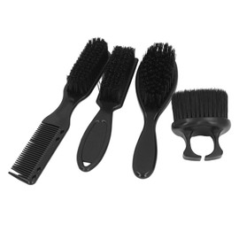 Juego de 4 Cepillos para Barba para Hombre, de Nailon, Incluye Peine Cortapelos con Parte Superior Plana, Cepillo para Plumero, Peine Cónico y Peine de Corte de Peluquero de