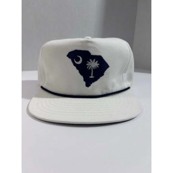 Campus Retro South Carolina Palmetto White Snapback Hat Cap Embroidered