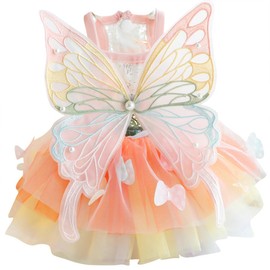Gorgeous Pet Dress, Princess Skirt, Cat Clothes, Colorful Fairy Dress for Dogs, Cute, Butterfly Clothes, Princesses, Weddings, Celebrations, Commemorative Parties, Small Dogs, Gift (L)