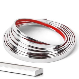 Wowstar 10 Ft Peel and Stick Trim, Molding Trim for Walls, Edges, Borders, Window Frames, Backsplash Tiles, Flexible and Self Adhesive Trim, Stainless Steel