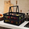Ortodayes 2 Pack Folding Plastic Crate, Collapsible Shopping Basket with
