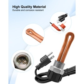 Engine Block Immersion Heater Replace 5003619AB 3600008 Fit for Dodge Ram 2500 3500 1998-2016 4500 5500 2008-2016, Heating Unit with Wiring Harness