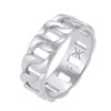 Kuzzoi Solid men's ring (8 mm) in curb design, polished,