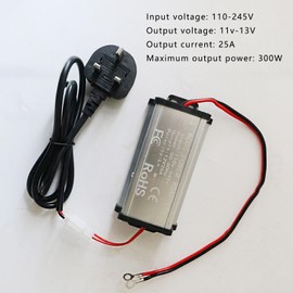 110V to 12V Power Converter Adapter for 5KW / 8KW All-in-One Diesel Air Heater, 300W 25A AC to DC Transformer with Safety Protection for Indoor Use in RV, Caravan, Home Parking Heater Accessories