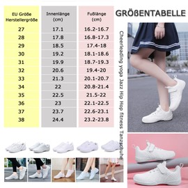 DADAWEN Boys Girls Cheerleading Shoes Dance Trainers Jazz Training Shoes White, White