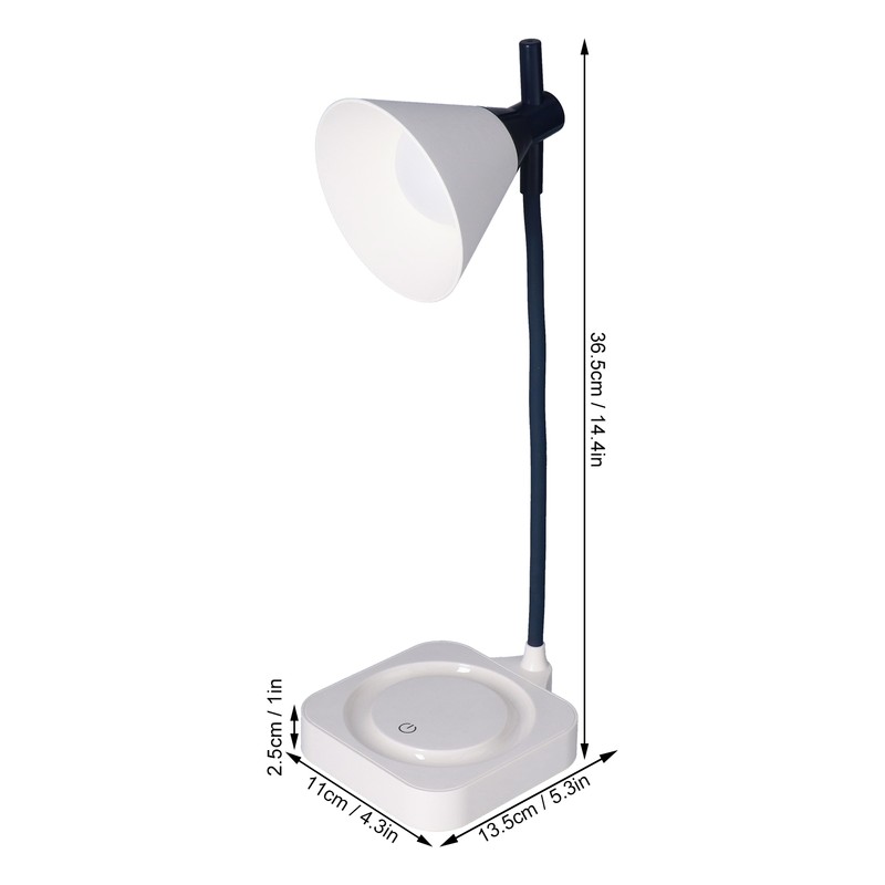 LED Table Light 3 Levels Dimming USB Charging Adjustable Gooseneck