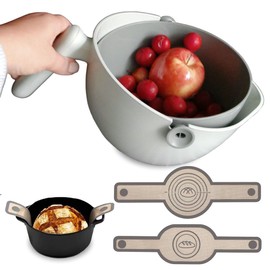 2-in-1 Rotating Colander & Strainer Bowl – Multipurpose Vegetable Washer & Drain Basket – Kitchen Gadget for Washing Fruits, Pasta – Dual-Layer Design, Easy Drain, BPA-Free & Durable