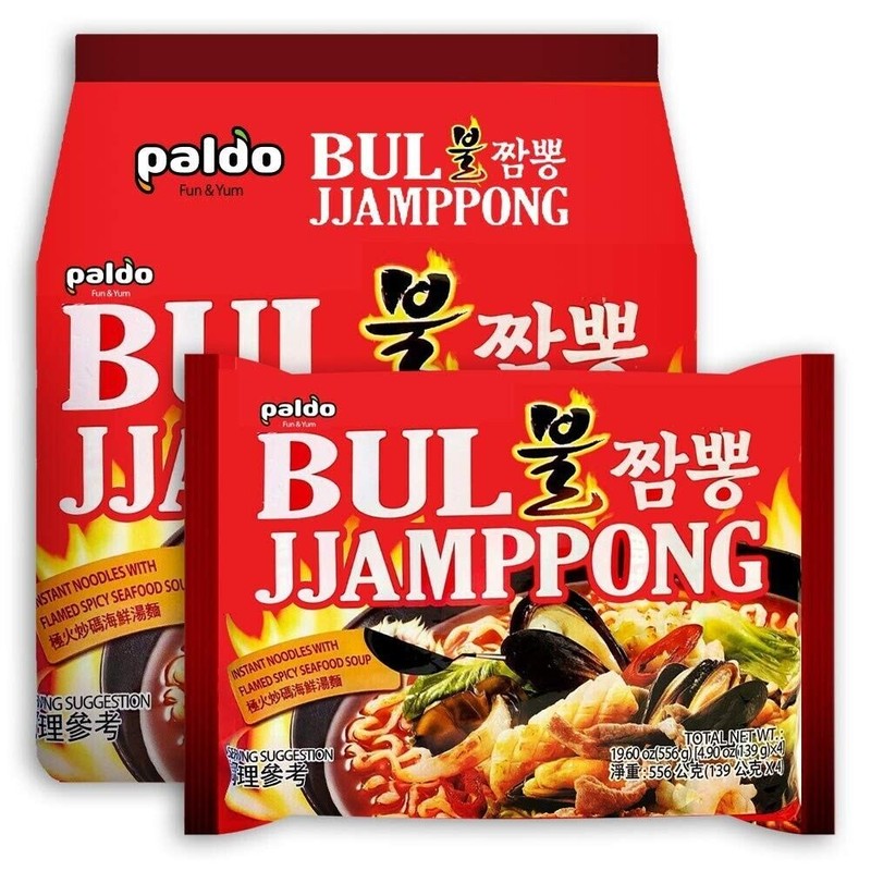 Paldo Bul Jjamppong Instant Noodle with Flamed Spicy SeaFood Soup