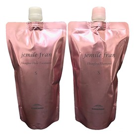 Milbon Jemile Fran Heat Gloss S Shampoo 13.5 fl oz (400 ml), Treatment 14.1 oz (400 g), Refill Set