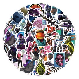 TUMAJI 55Pcs Cartoon Game Stickers for Teens Adults, Vinyl Waterproof Decals for Laptop Trolley Car or Skateboard Party Supplies DIY Decor