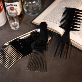 Men's Barbershop Black Pomade Axe Comb Hair Brush 3-Type Afro Comb 3ea