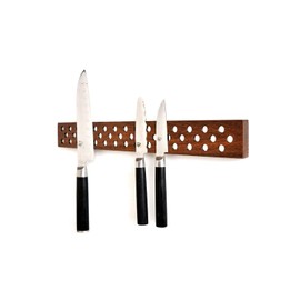 Magnetic Wooden Knife Bar Holder Strip, Cherry or Walnut, 12, 16, 20, or 24 Inch (20 Inch, Walnut)