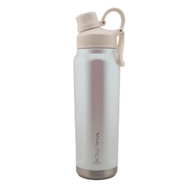 Nautica 25 oz hydration flask Double-Wall Vacuum Insulated Water Bottle Leak Proof & BPA Free (Iridescent Cream)