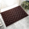 VivaNest Coffee Brown Geometry Outdoor Indoor Entrance Doormats, Absorbent Durable