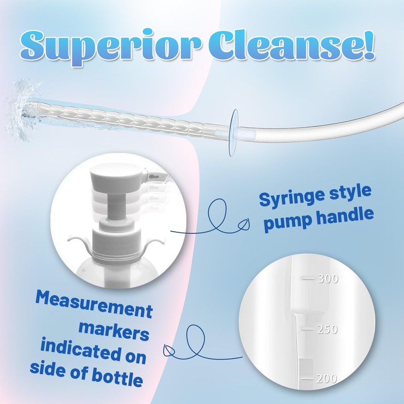300ml Pump Action Enema Bottle with Nozzle Washing Cleanser System