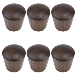Savagrow 6pcs Wood Cabinet Knobs Cone Shape Walnut Wood Drawer Cupboard Knobs, 0.87" x 0.87"