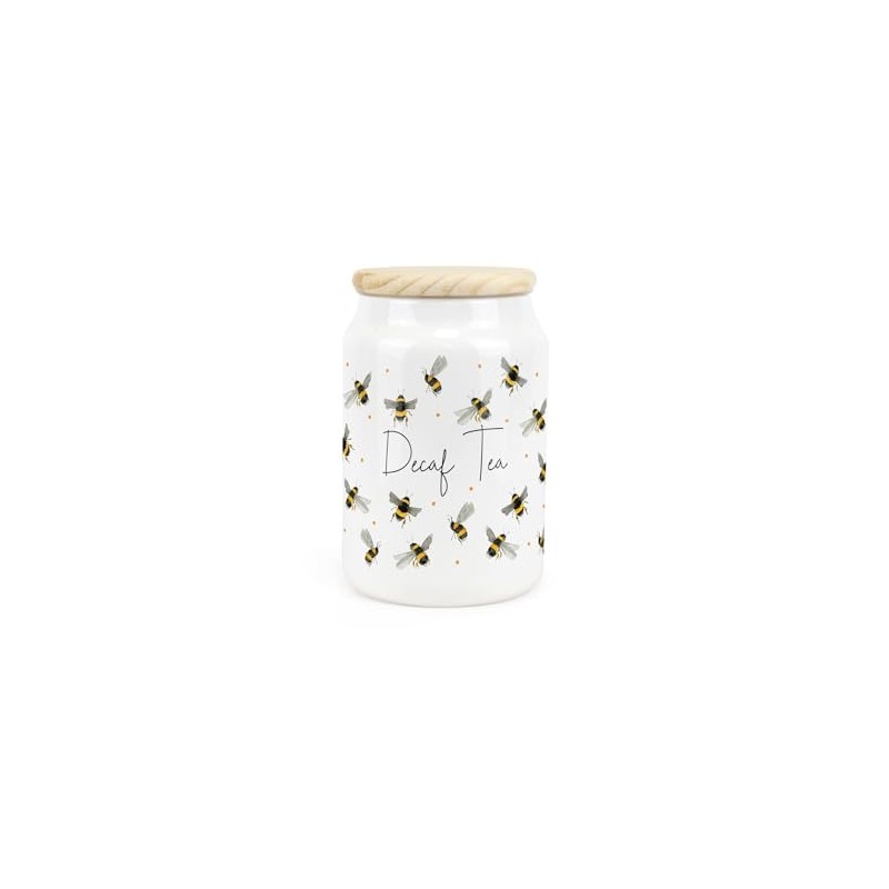 Purely Home Scattered Bees Ceramic Decaf Tea Storage Canister -