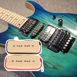 Yibuy Cream 50MM / 52MM Single Coil Pickup for P-90 P90 Guitar Guitar and Reki Guitar Bright Tone