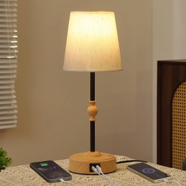 MEIXISUE Bedside Table Lamp for Bedroom with 2 USB Charging Ports Minimalist Small Nightstand Lamp 3-Way Dimmable Touch Desk Lamp for Living Room Home Office Dorm,LED Bulb Included