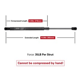 C1610176 14 inch 35Lbs/156N Gas Shocks Struts Lift Support for Leer Camper Shell Truck Topper Rear Window, Pickup Toolbox Lid Door, Set of 2 Vepagoo.