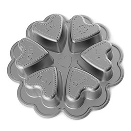 Nordic Ware Cast-Aluminum Non-Stick Mini Hearts Baking Pan, Black