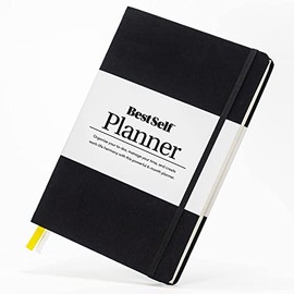 BestSelf Planner by BestSelf — Undated 6 Month Life Planner for Time Management, Improving Productivity, Scheduling and Achieving Goals — 7"x10” Notebook (Black)