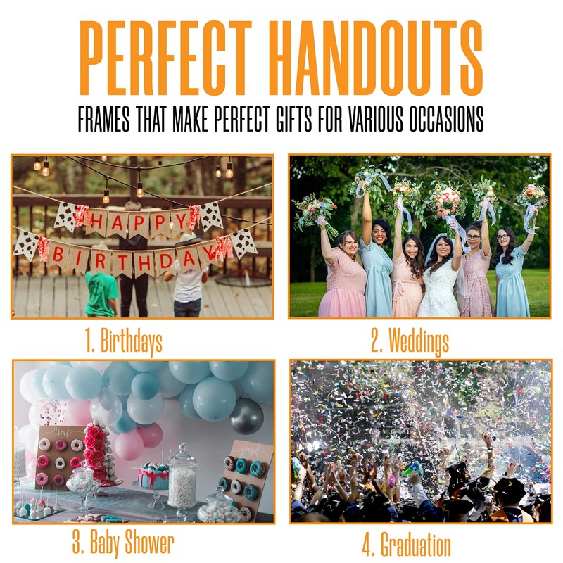 25 Slanted Photo Booth Frames with Inserts for 2x6 Photo