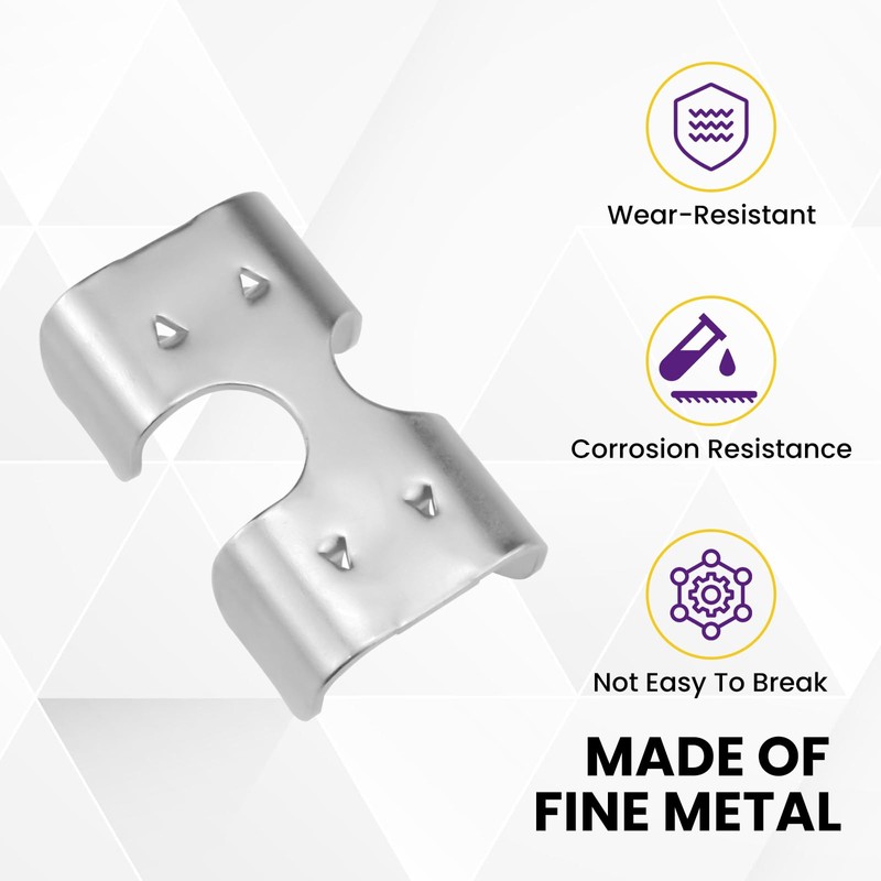 SATUY 1/2 Inch Double Rope Clips, Heavy Duty Zinc Plated