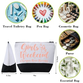 BUZCOZY 4 Pcs Girls Weekend Gifts Favors Girls Trip Cosmetic Bags Toiletry Makeup Bag Friendship Gifts for Women Christmas Wedding Bachelorette Party Favors