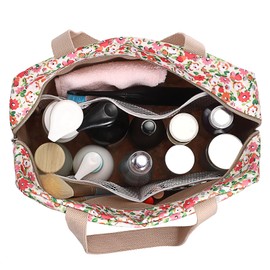 IGNPION Large Travel Toiletry Bag Full Size Travel Wash Bag with Front Pocket Women Large Portable Toiletries Cosmetic Storage Organiser for Swimming, Gym, Trip (Floral Yellow)