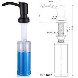 GAGALIFE Soap Dispenser for Kitchen Sink, ABS in Counter Soap Dispenser(Oil Rubbed Bronze), with 13 Ounce Large Pet Soap Bottle, Venetian Bronze Soap Dispenser