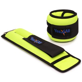 Yes4All 3 lbs Ankle Weights/Wrist Weights for Women and Men – Fully Adjustable Leg Weights for Walking, Fitness, Cardio Exercise (3 lbs x2, Lime)