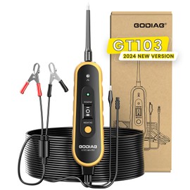 GODIAG Power Circuit Probe Tester, Auto Short Circuit Finder Relay Tester 6V-30V Component Activation Battery Tester Electrical Tool with LED Test Light, Polarity Buzzer Warning 20Ft Cable